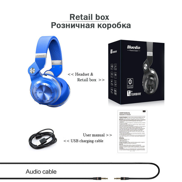 Bluedio T2+ Bluetooth Headphone (O)
